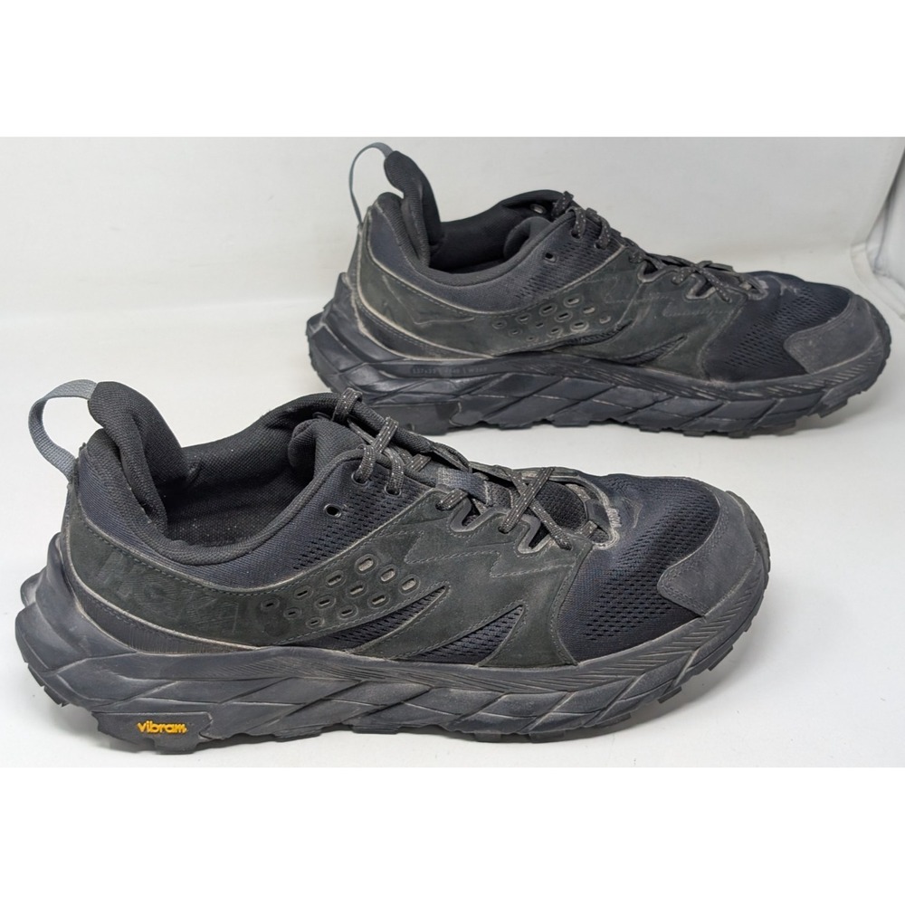Hoka One One Anacapa Breeze Low Men's Size 12.5 D Triple Black Comfort Running